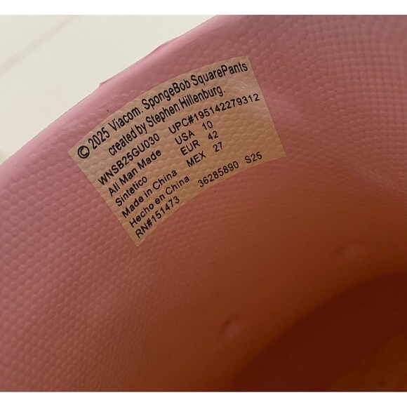 NWOT SpongeBob SquarePants & Patrick Star Clogs Sandals Shoes Ground Up Men 10 - Picture 7 of 7